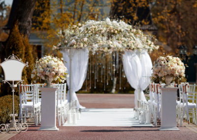 Arch  in the garden for wedding ceremony