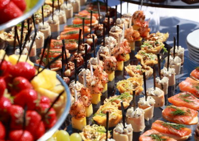 canapes and snacks at the buffet