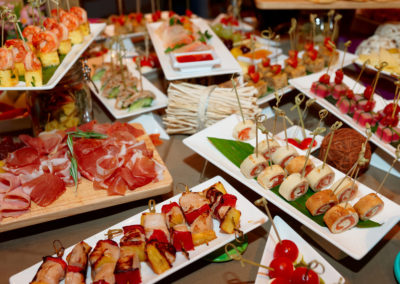 Various snack on restaurant table